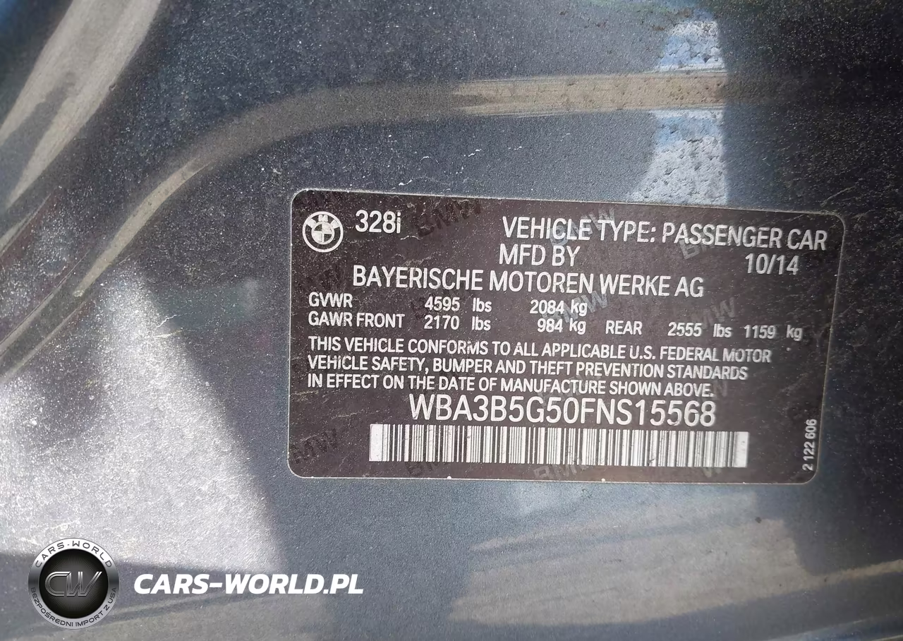 2015 BMW 328I xDrive VIN:WBA3B5G50FNS15568 - 9