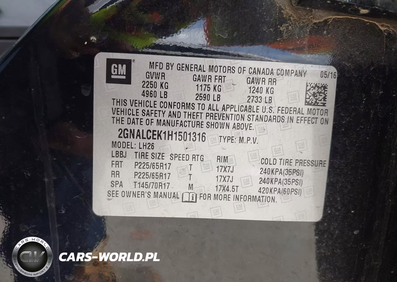 2017 Chevrolet Equinox Lt VIN:2GNALCEK1H1501316 - 9