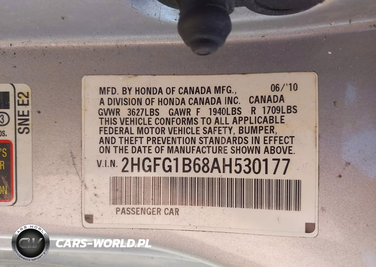 2010 Honda Civic Lx VIN:2HGFG1B68AH530177 - 9