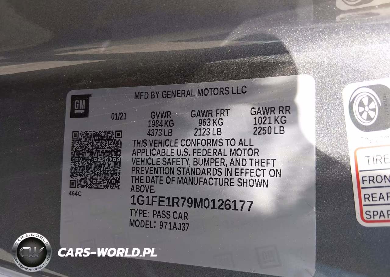 2021 Chevrolet Camaro Rwd Lt1 VIN:1G1FE1R79M0126177 - 9