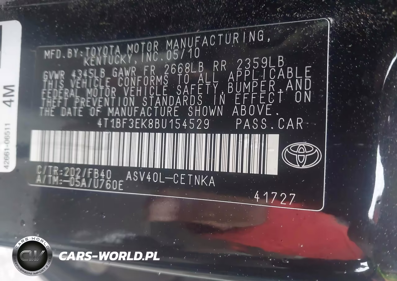 2011 Toyota Camry VIN:4T1BF3EK8BU154529 - 9
