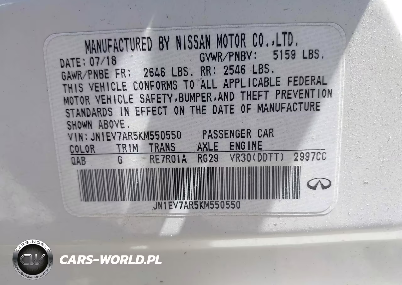 2019 Infiniti Q50 3.0T Luxe VIN:JN1EV7AR5KM550550 - 9