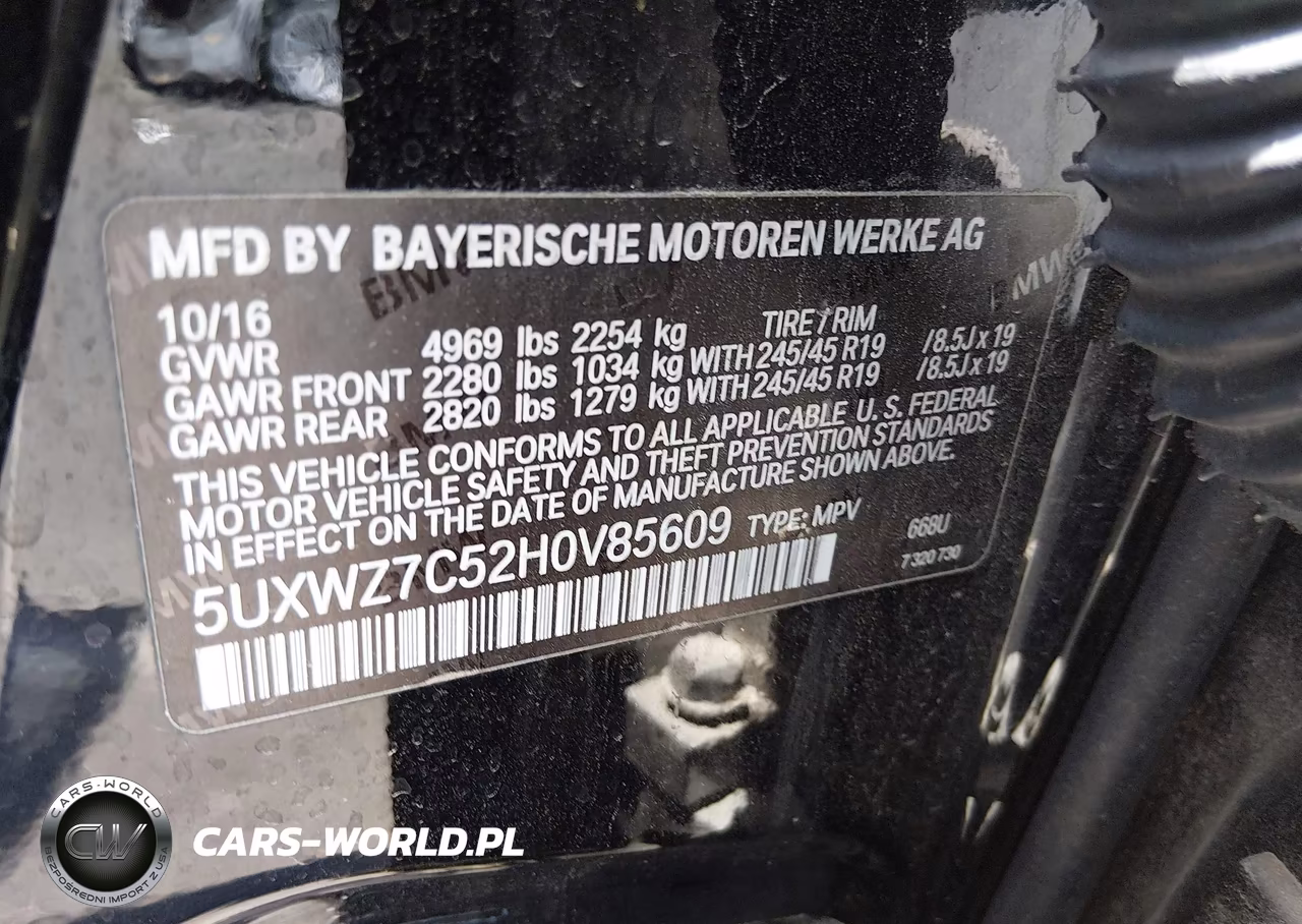 2017 BMW X3 Sdrive28I VIN:5UXWZ7C52H0V85609 - 9