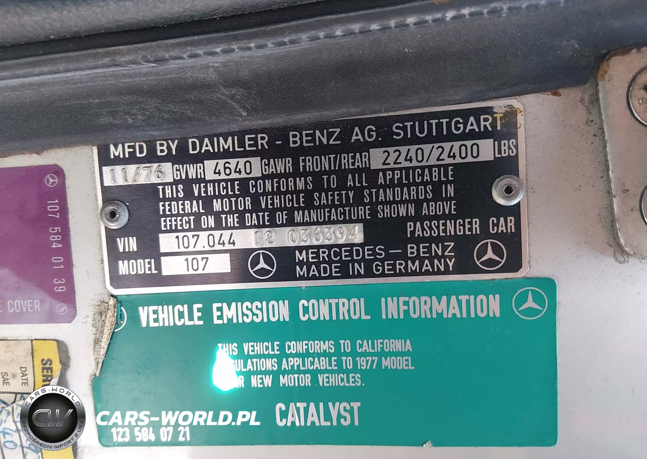 1977 Mercedes-Benz 450 VIN:10704412036394 - 9