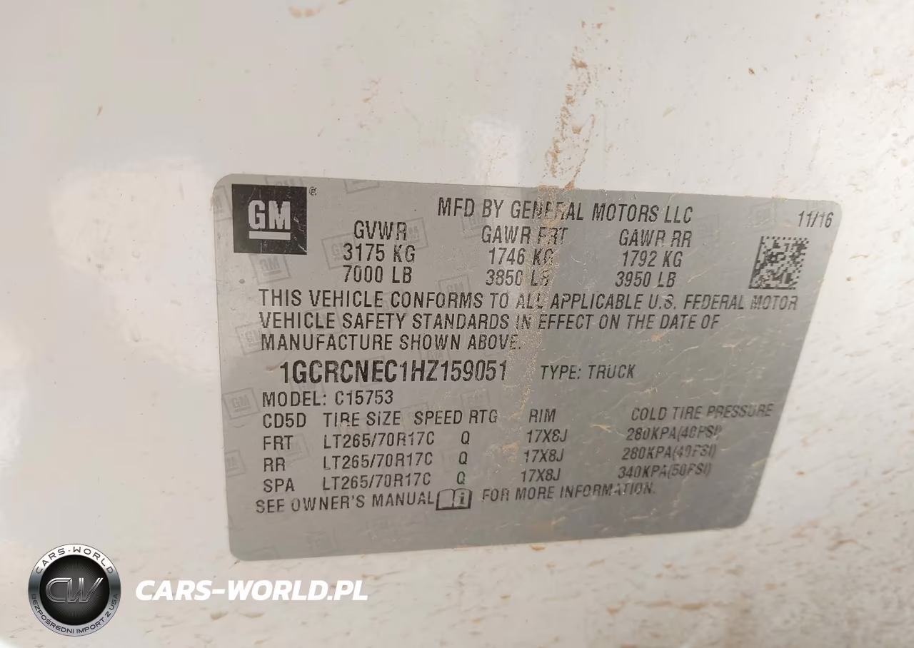 2017 Chevrolet Silverado 1500 Wt VIN:1GCRCNEC1HZ159051 - 9