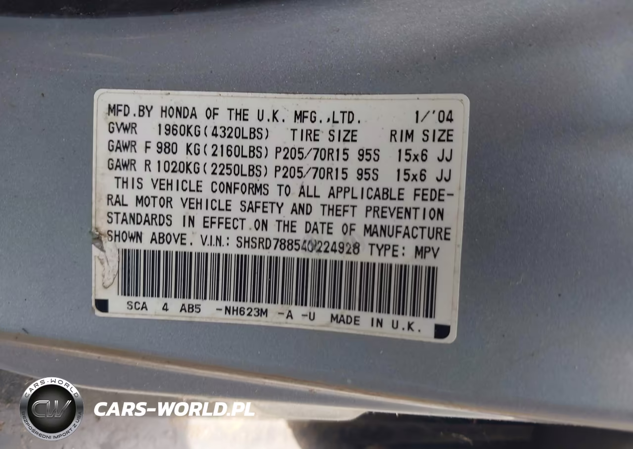 2004 Honda Cr-V Ex VIN:SHSRD78854U224928 - 9
