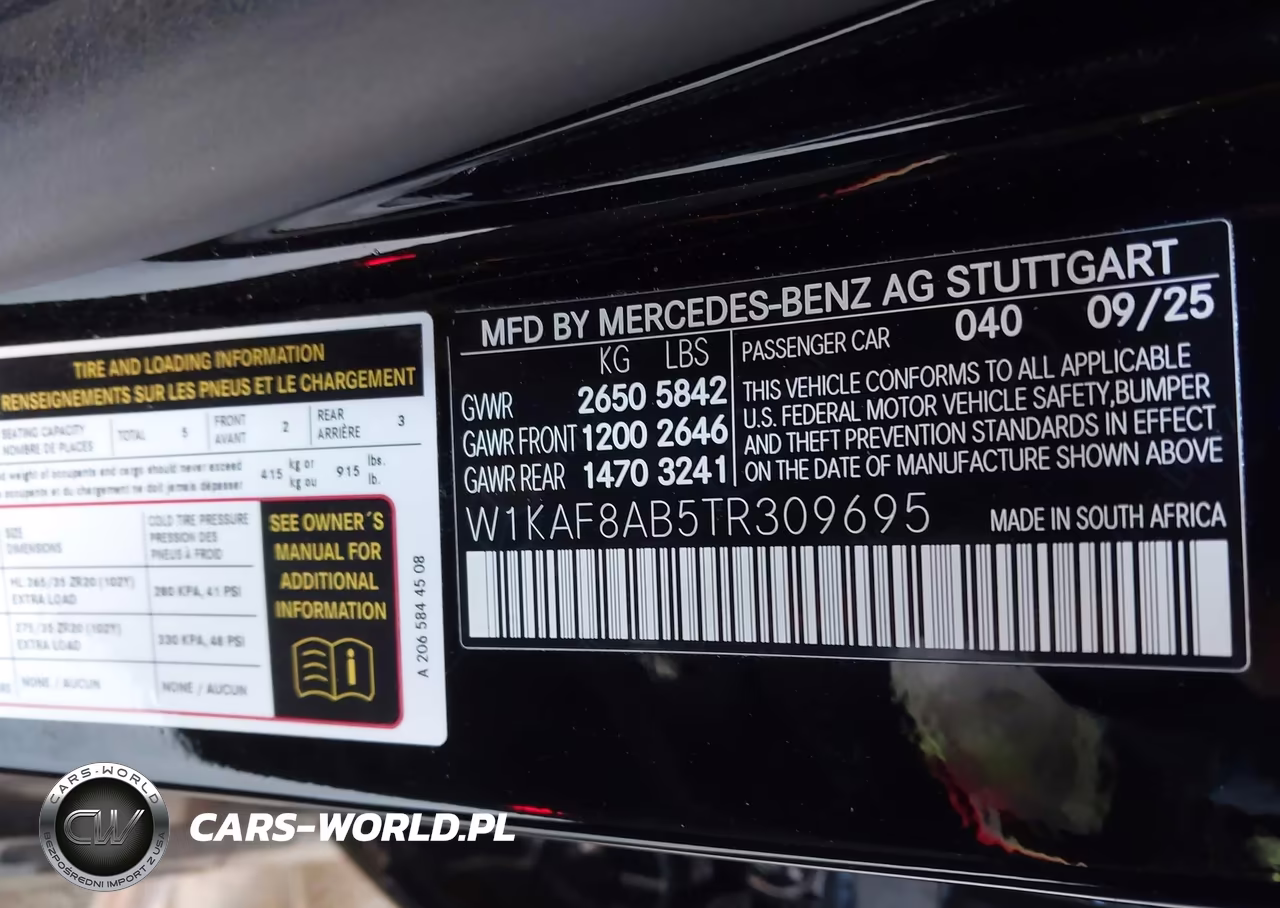 2026 Mercedes-Benz Amg C 63 S E Performance VIN:W1KAF8AB5TR309695 - 9