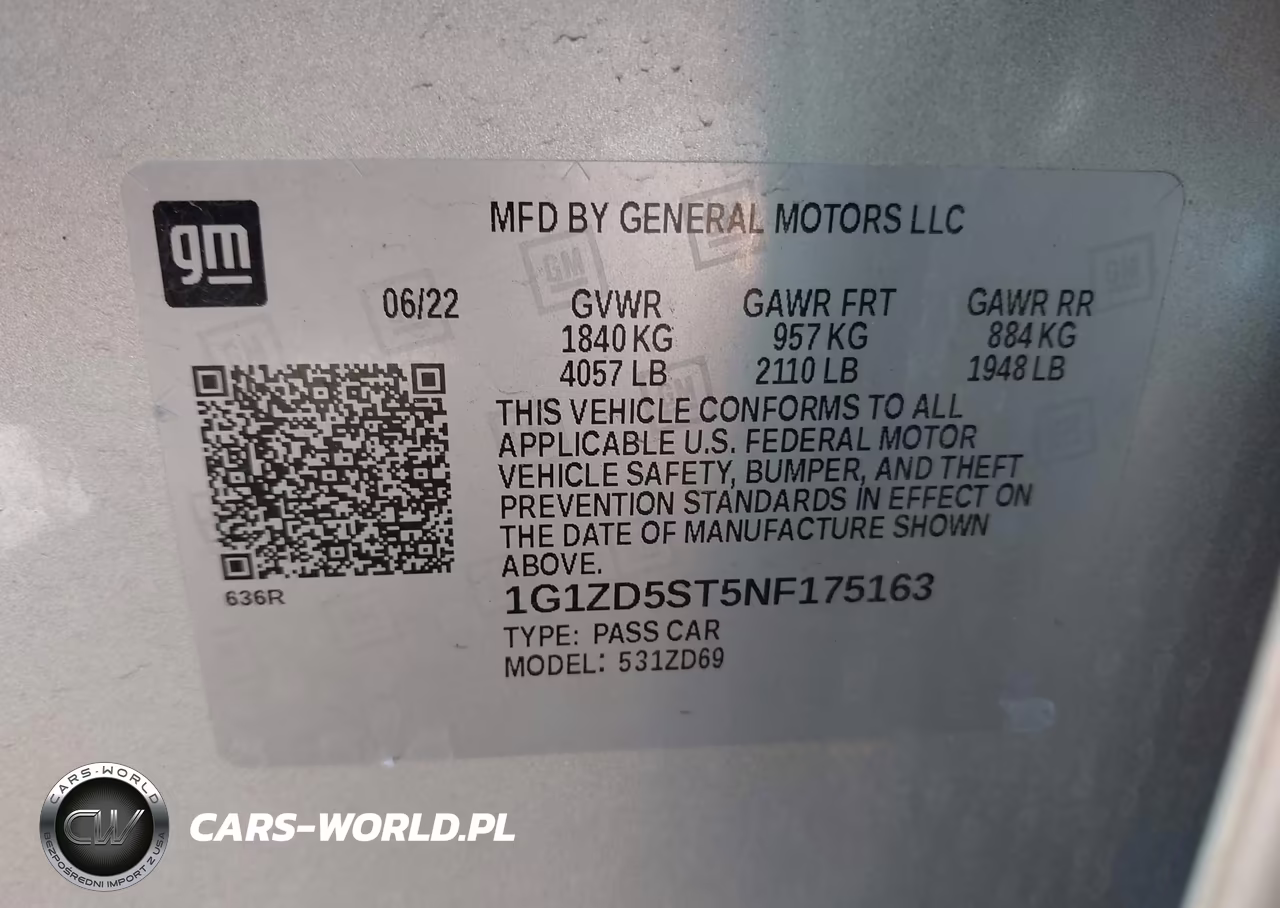 2022 Chevrolet Malibu Fwd Lt VIN:1G1ZD5ST5NF175163 - 9
