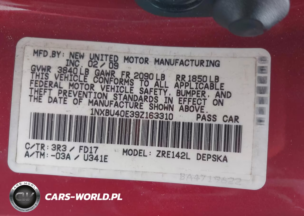 2009 Toyota Corolla S VIN:1NXBU40E39Z163310 - 9