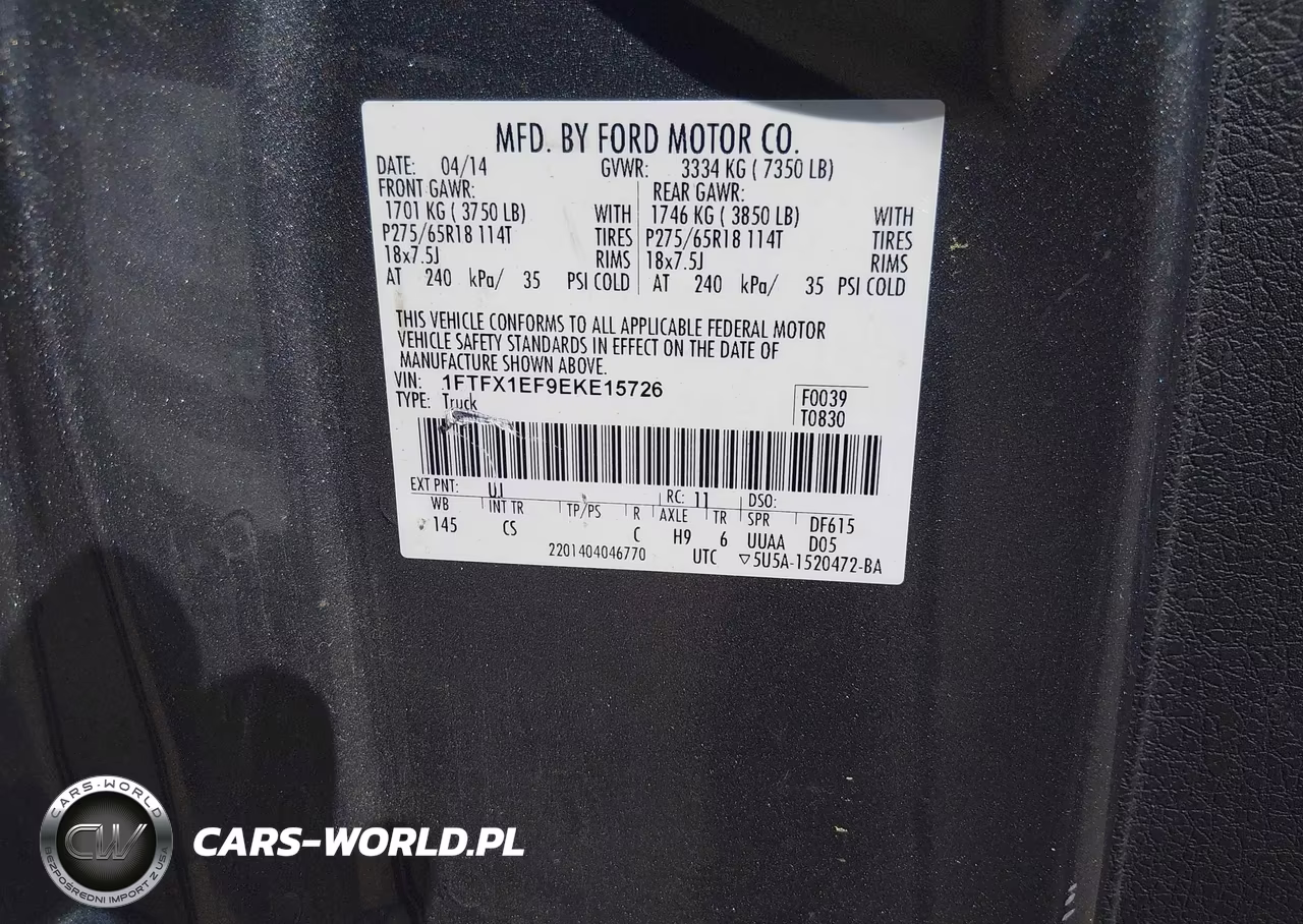 2014 Ford F-150 Stx VIN:1FTFX1EF9EKE15726 - 9