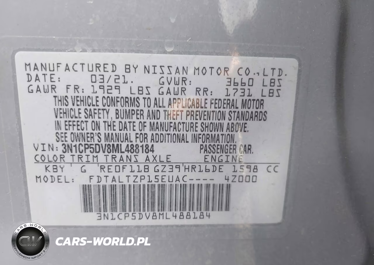 2021 Nissan Kicks Sr Xtronic Cvt VIN:3N1CP5DV8ML488184 - 9