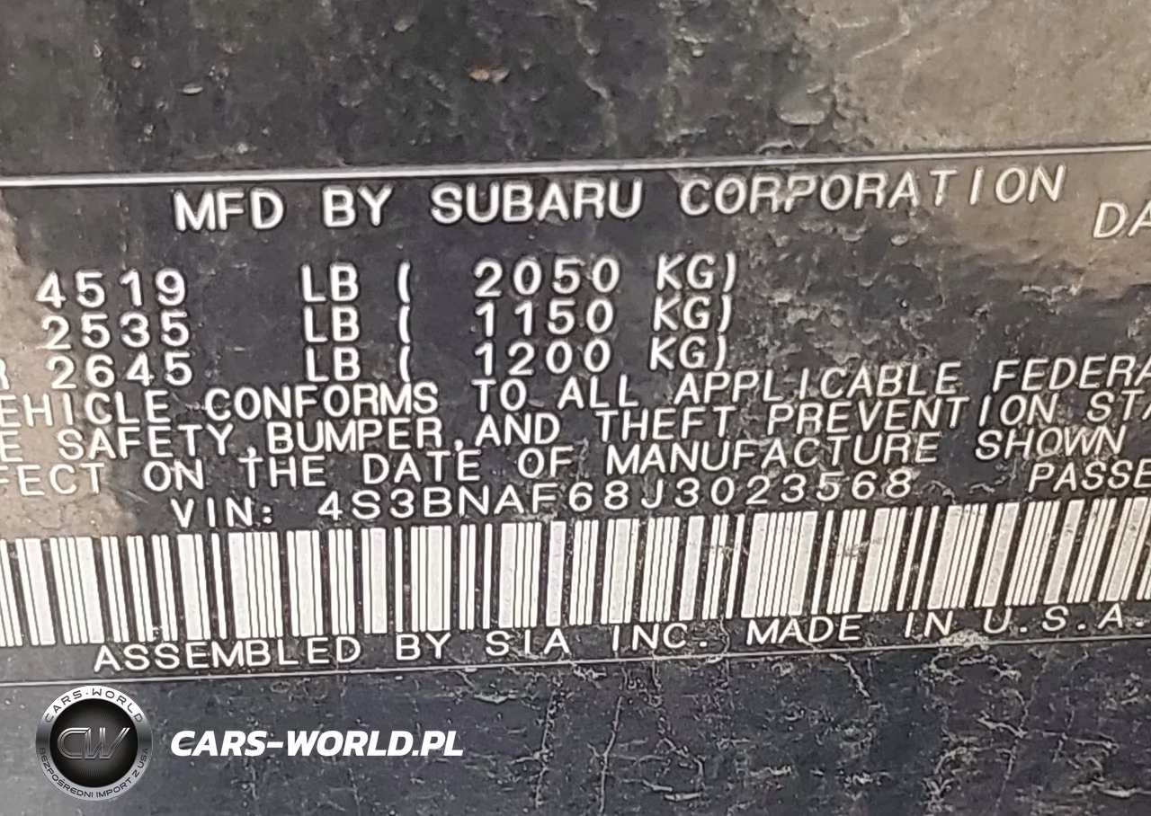 2018 Subaru Legacy 2.5I Premium VIN:4S3BNAF68J3023568 - 9