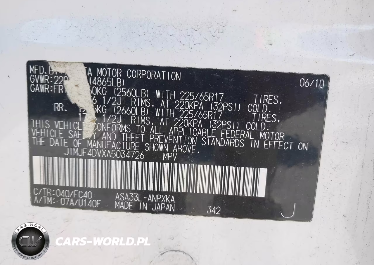 2010 Toyota Rav4 VIN:JTMJF4DVXA5034726 - 8