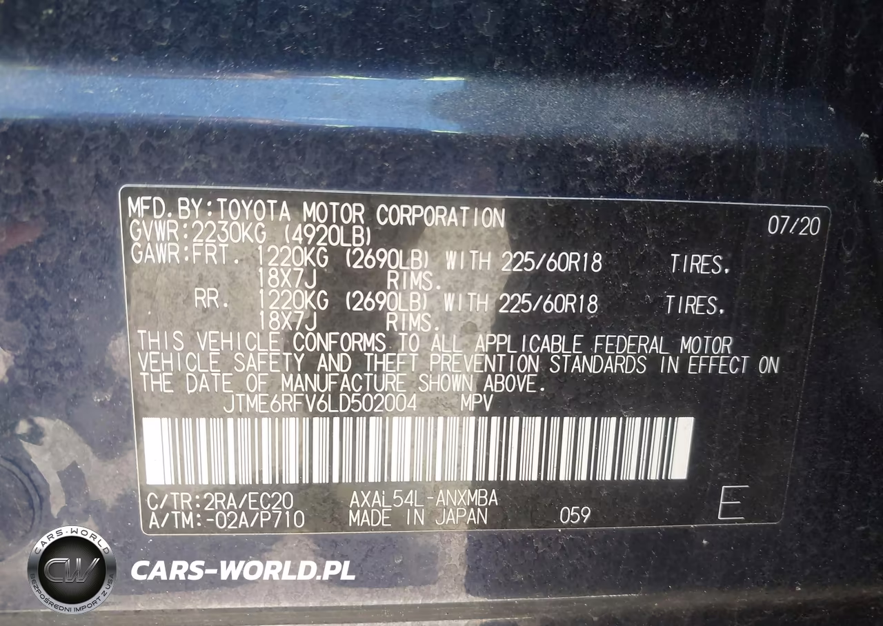 2020 Toyota Rav4 Hybrid Xse VIN:JTME6RFV6LD502004 - 9