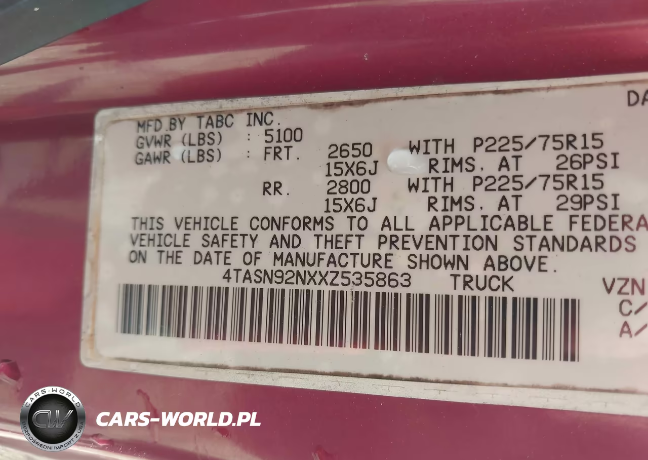 1999 Toyota Tacoma Prerunner V6 VIN:4TASN92NXXZ535863 - 9