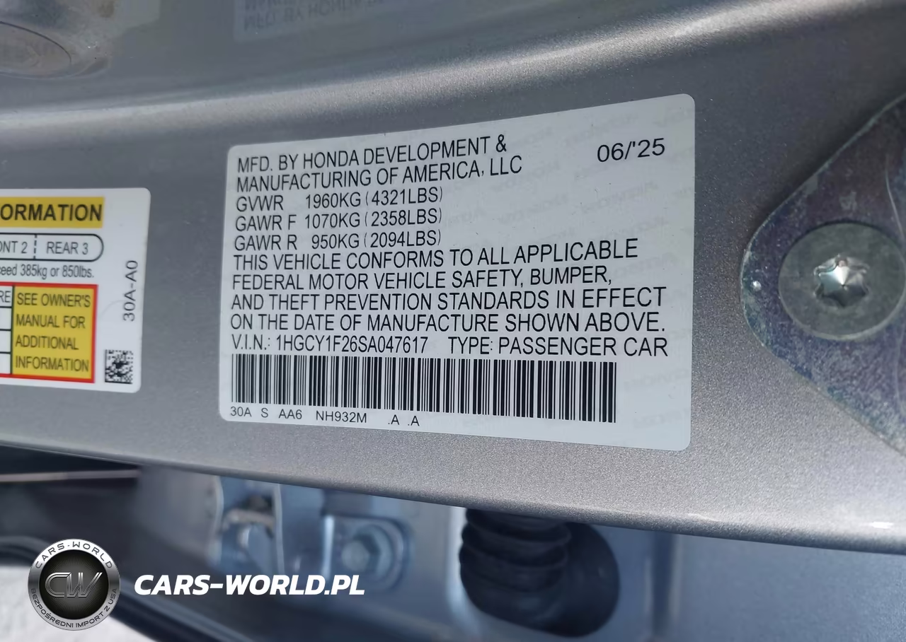 2025 Honda Accord Lx VIN:1HGCY1F26SA047617 - 9