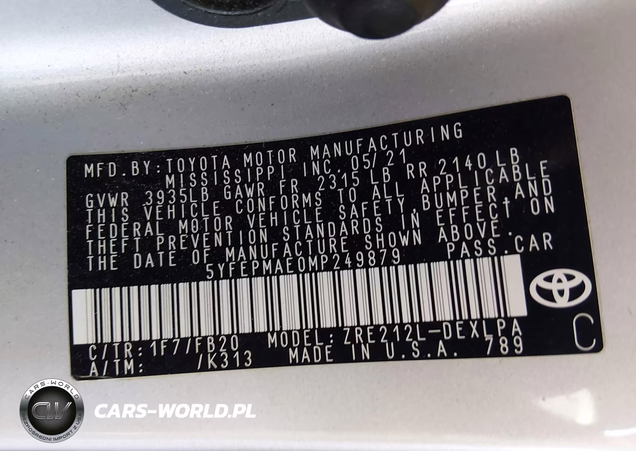 2021 Toyota Corolla Le VIN:5YFEPMAE0MP249879 - 9