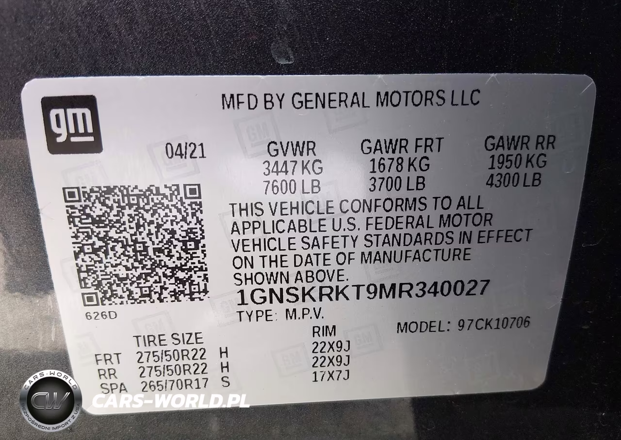 2021 Chevrolet Tahoe 4Wd Rst VIN:1GNSKRKT9MR340027 - 9