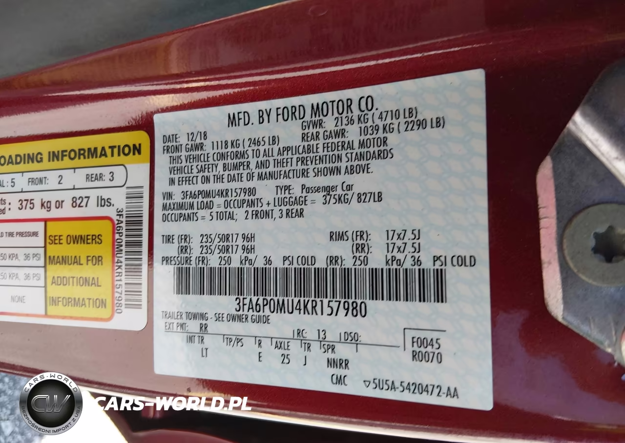2019 Ford Fusion Hybrid Sel VIN:3FA6P0MU4KR157980 - 9