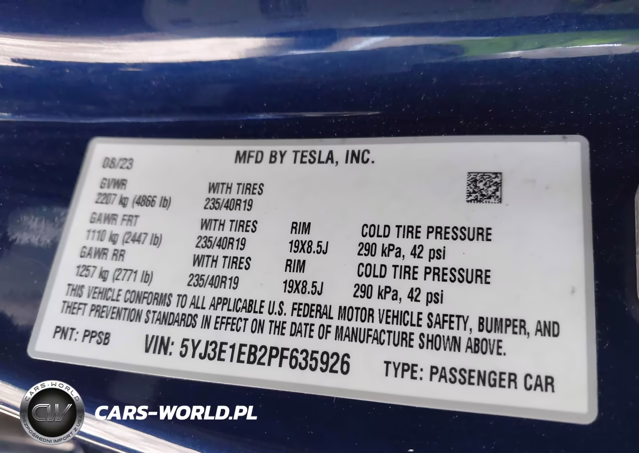 2023 Tesla Model 3 Long Range Dual Motor All-Wheel Drive VIN:5YJ3E1EB2PF635926 - 9