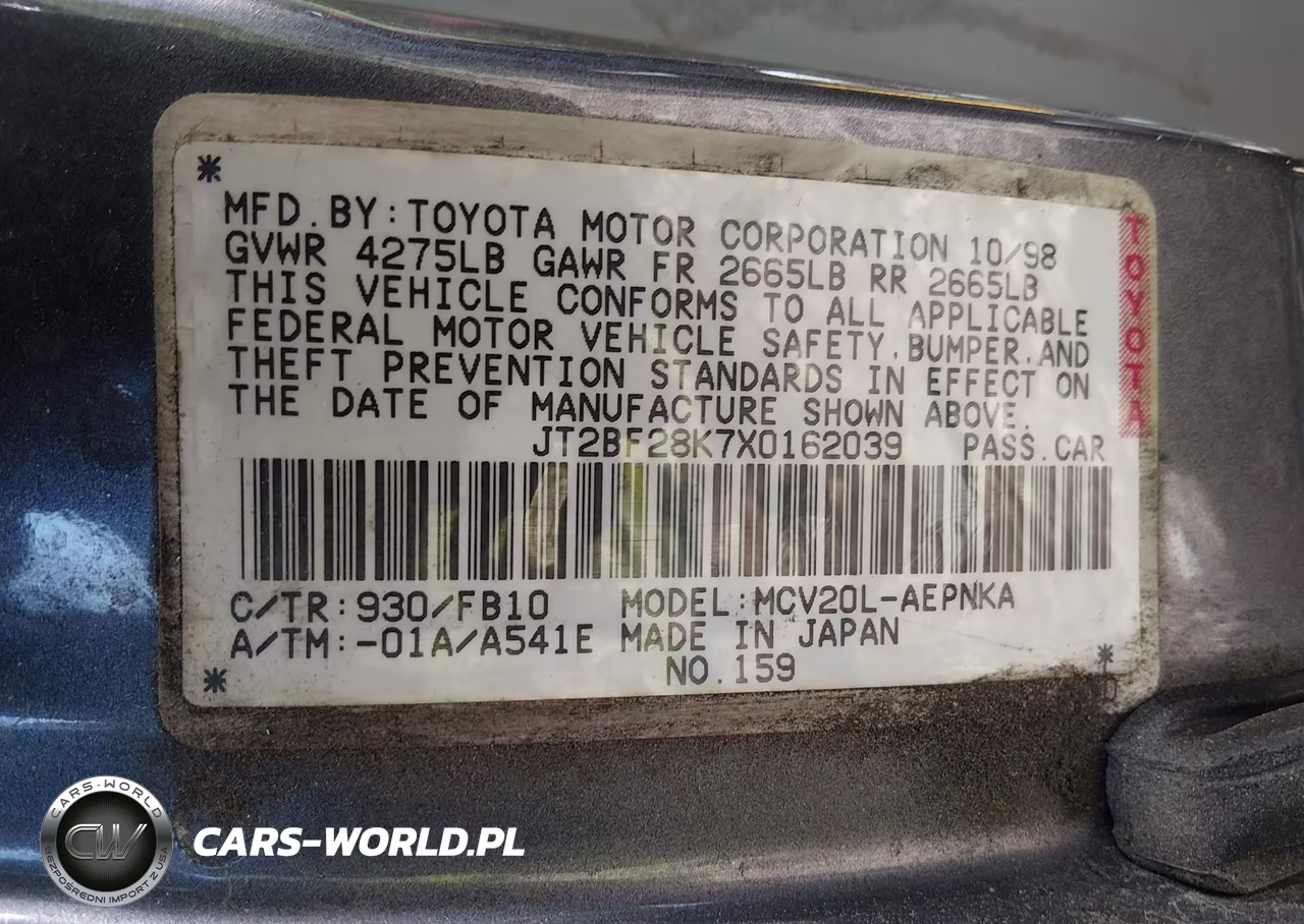 1998 Toyota Camry Le V6 VIN:4T1BF28KXWU049048 - 9