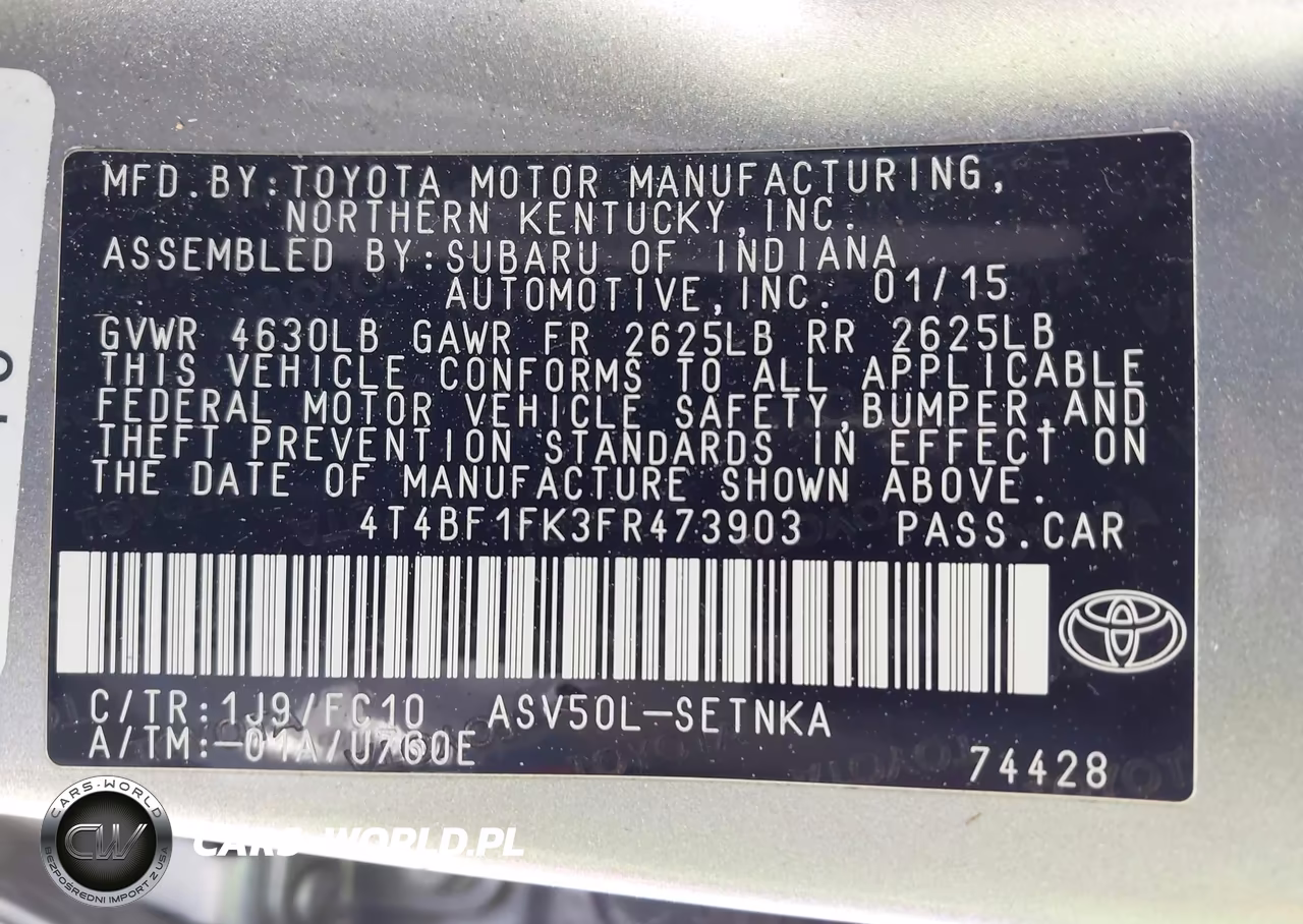 2015 Toyota Camry Le VIN:4T4BF1FK3FR473903 - 9