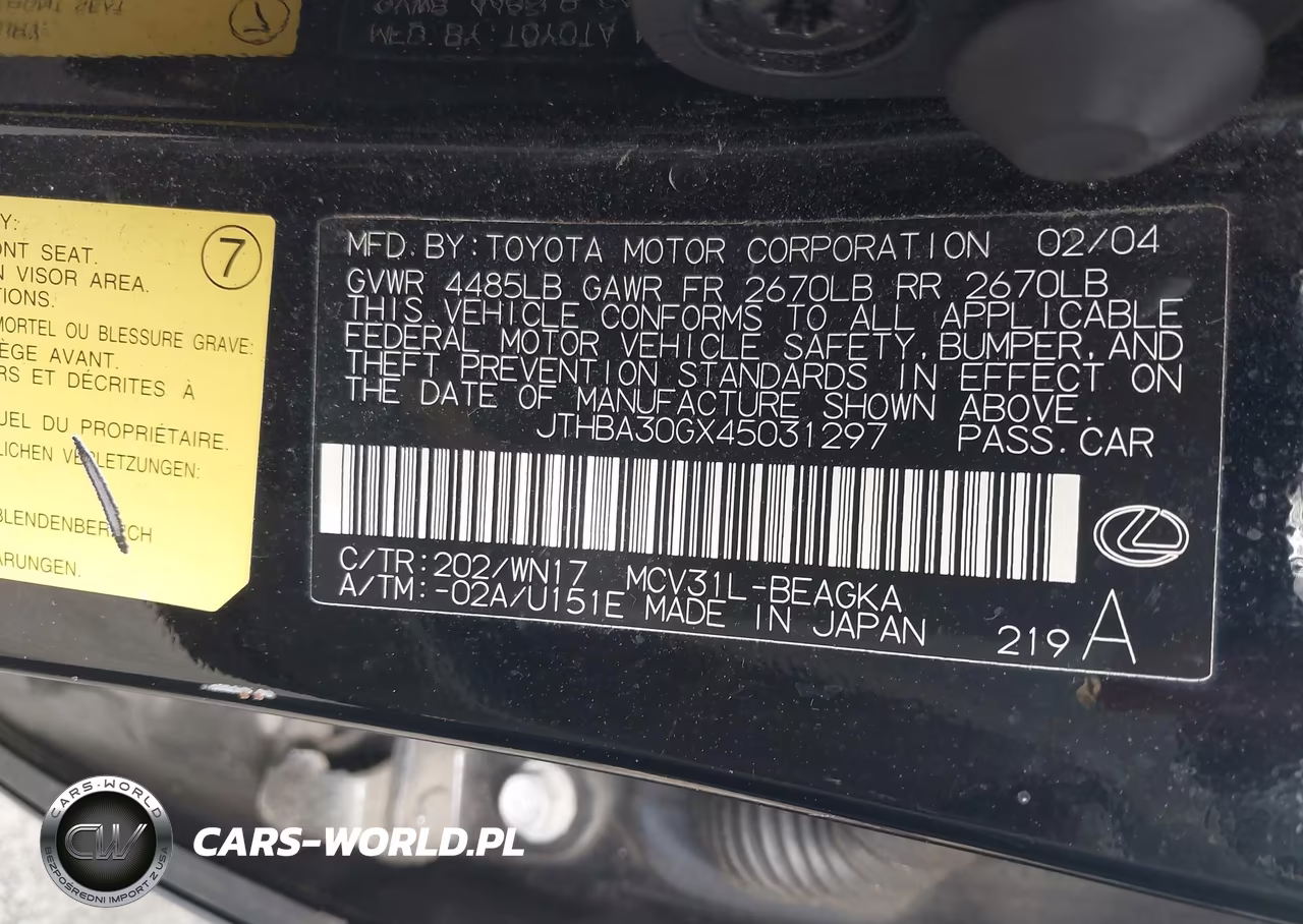 2004 Lexus Es 330 VIN:JTHBA30GX45031297 - 9