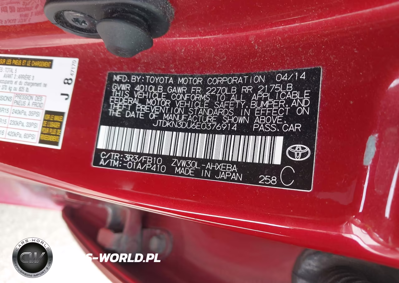 2014 Toyota Prius Three VIN:JTDKN3DU6E0376914 - 9