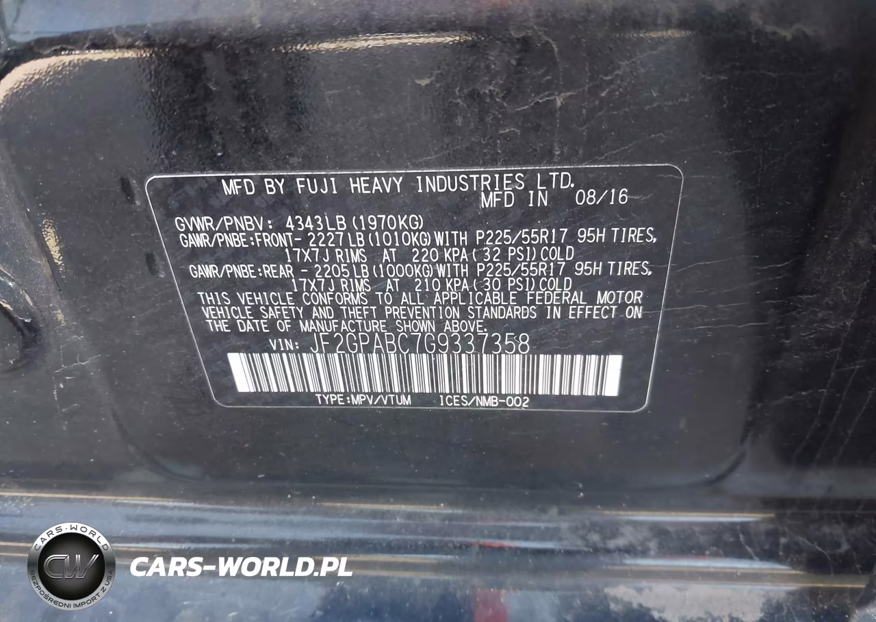 2016 Subaru Crosstrek 2.0I Premium VIN:JF2GPABC7G9337358 - 9