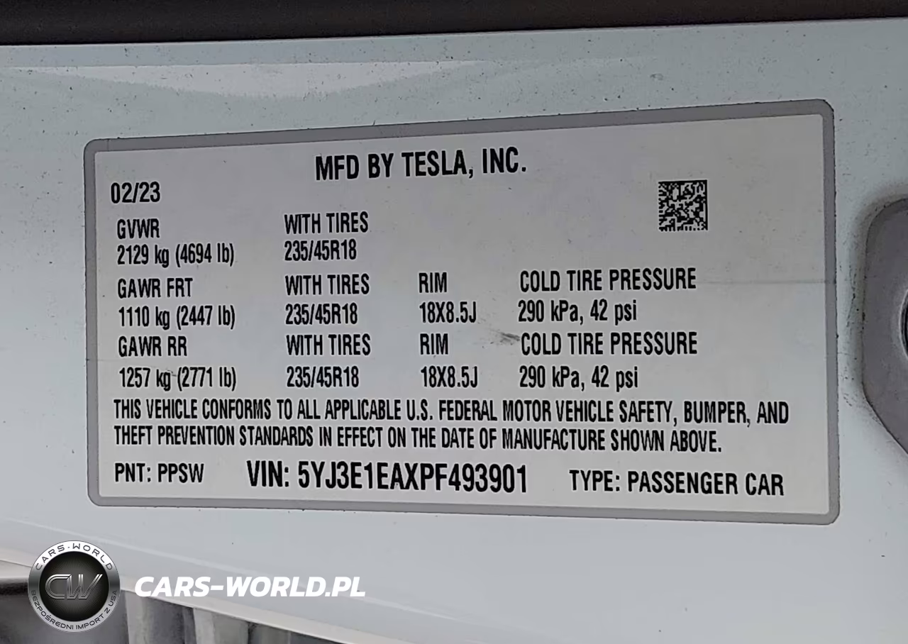 2023 Tesla Model 3 Rear-Wheel Drive VIN:5YJ3E1EAXPF493901 - 9