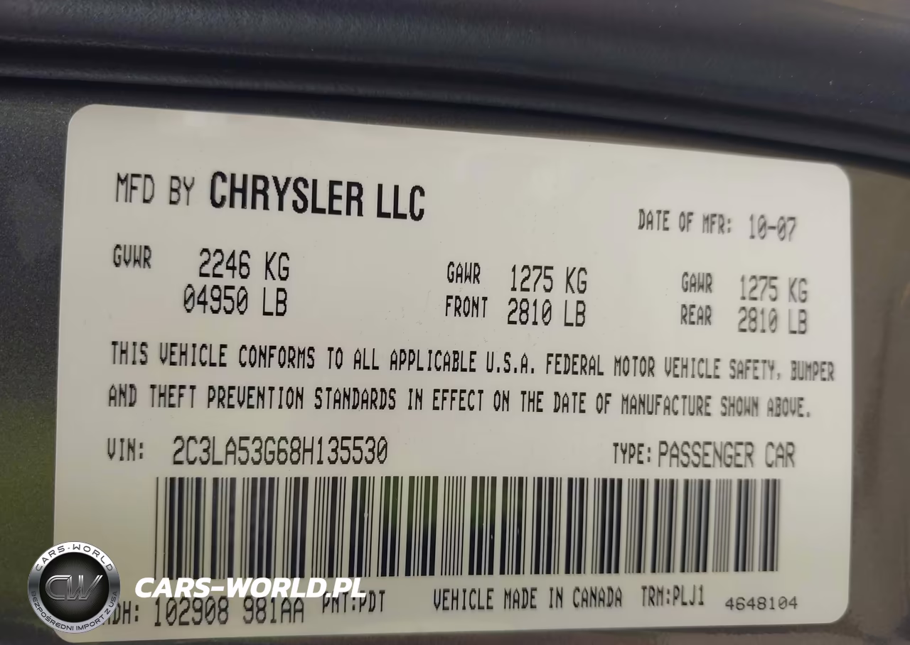2008 Chrysler 300 Touring VIN:2C3LA53G68H135530 - 9