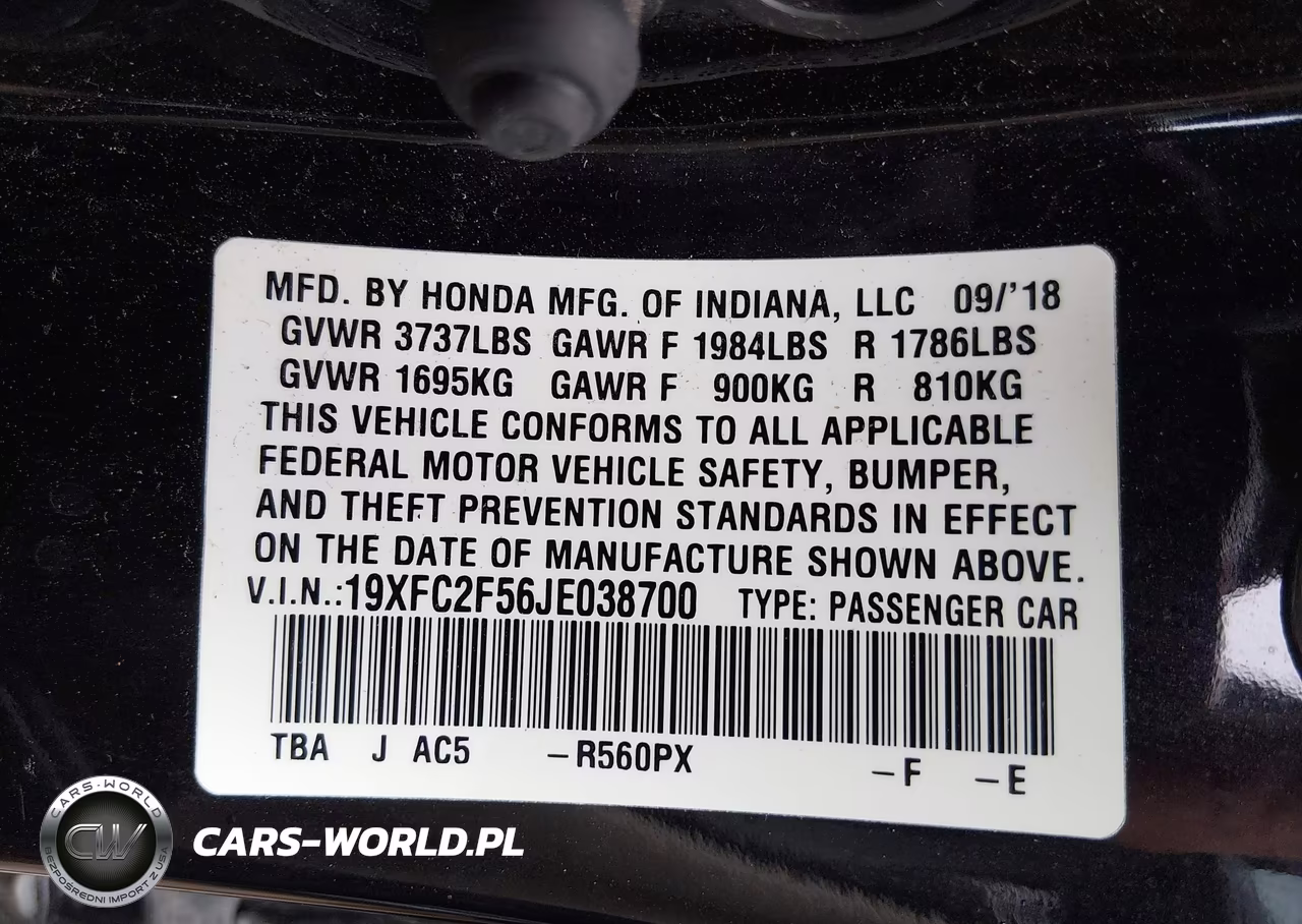 2018 Honda Civic Lx VIN:19XFC2F56JE038700 - 9