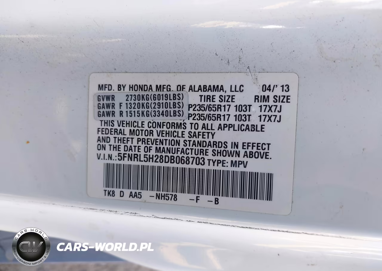 2013 Honda Odyssey Lx VIN:5FNRL5H28DB068703 - 9
