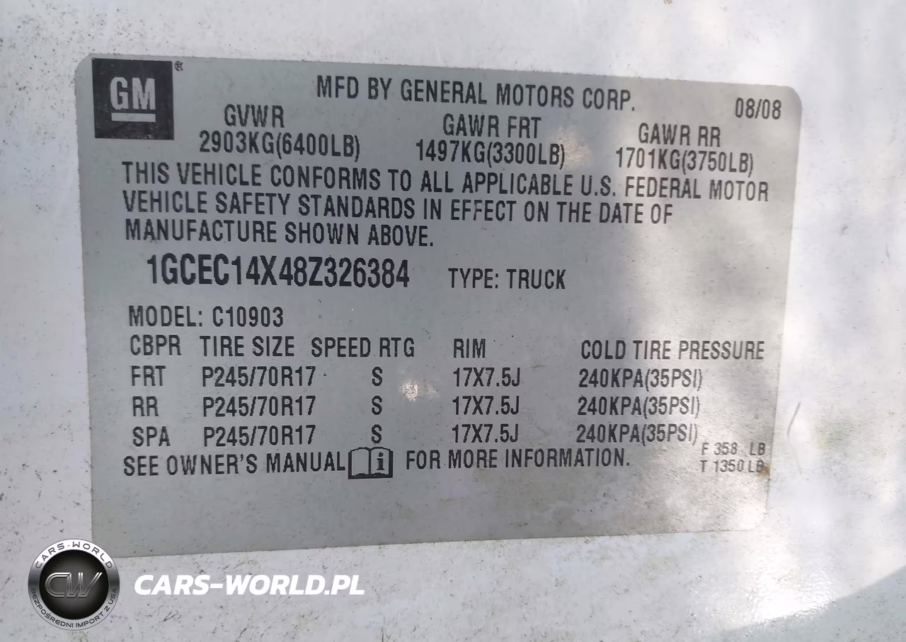 2008 Chevrolet Silverado 1500 Work Truck VIN:1GCEC14X48Z326384 - 9