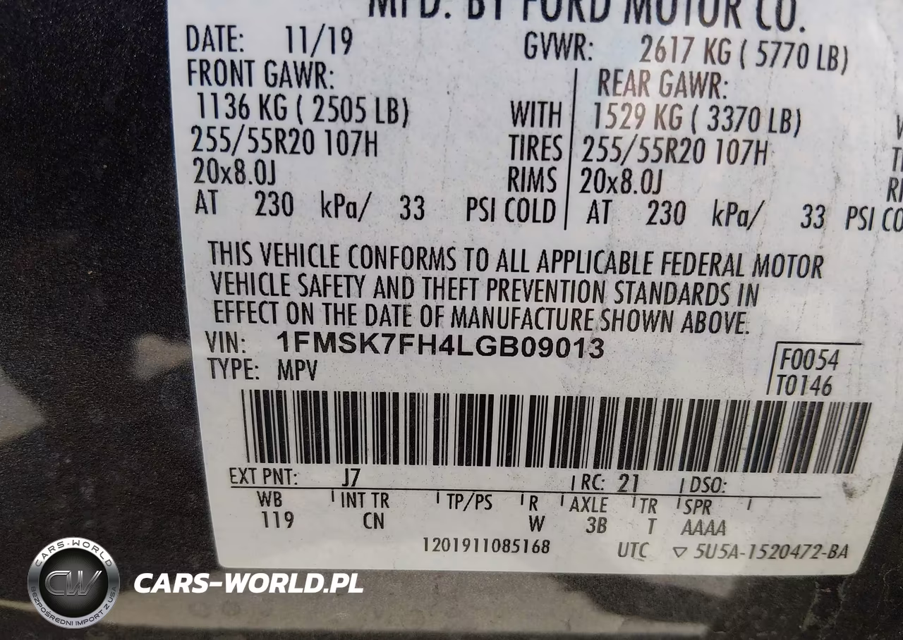 2020 Ford Explorer Limited VIN:1FMSK7FH4LGB09013 - 9