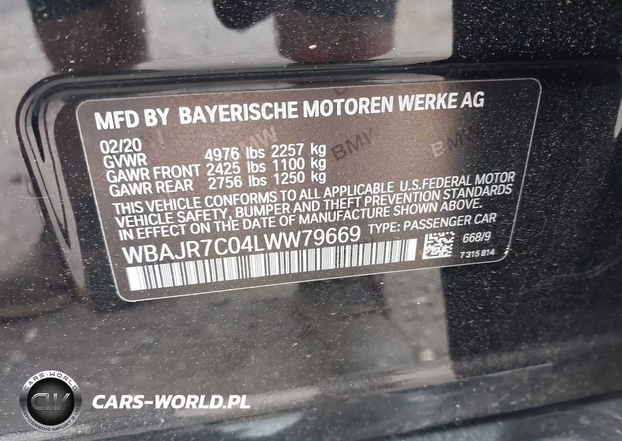 2020 BMW 530I xDrive VIN:WBAJR7C04LWW79669 - 9