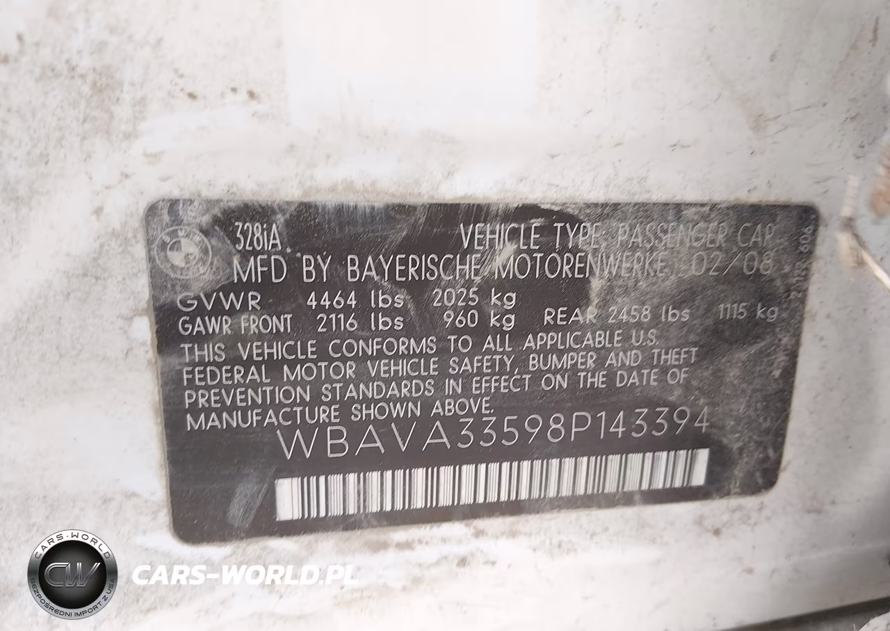2008 BMW 328I VIN:WBAVA33598P143394 - 9