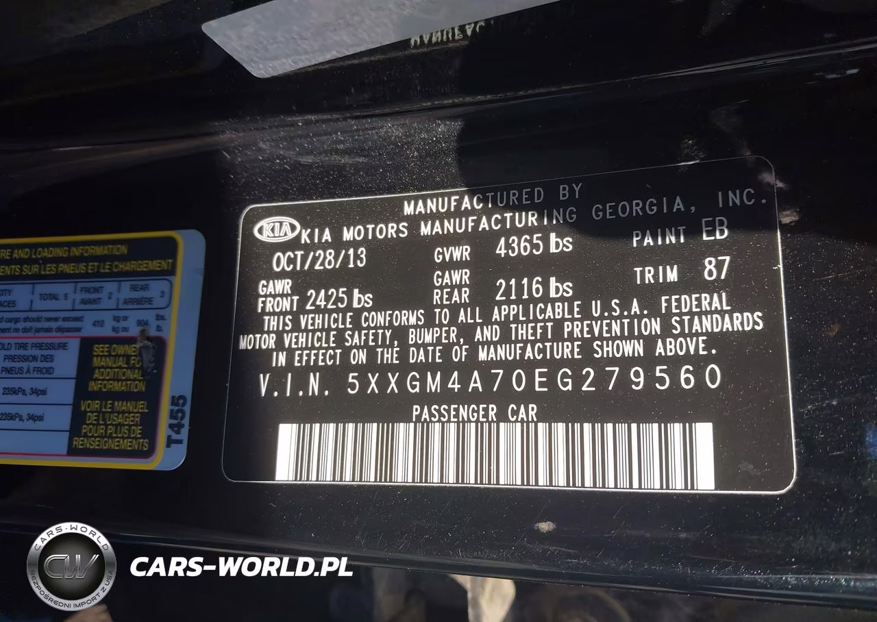 2014 Kia Optima Lx VIN:5XXGM4A70EG279560 - 9