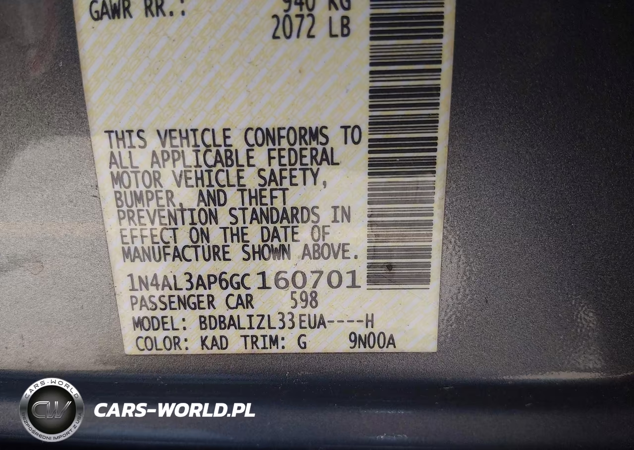 2016 Nissan Altima 2.5 Sv VIN:1N4AL3AP6GC160701 - 9