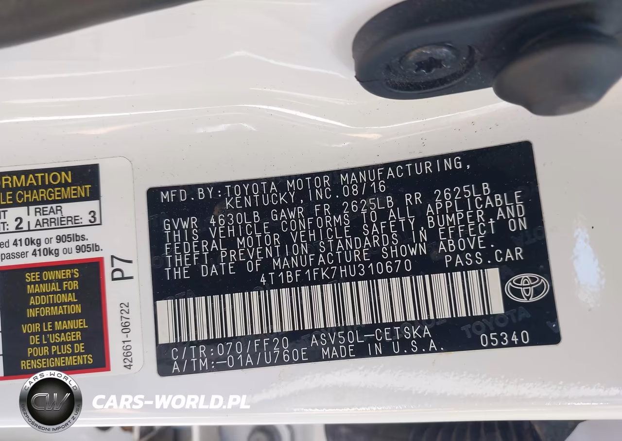 2017 Toyota Camry Se VIN:4T1BF1FK7HU310670 - 9