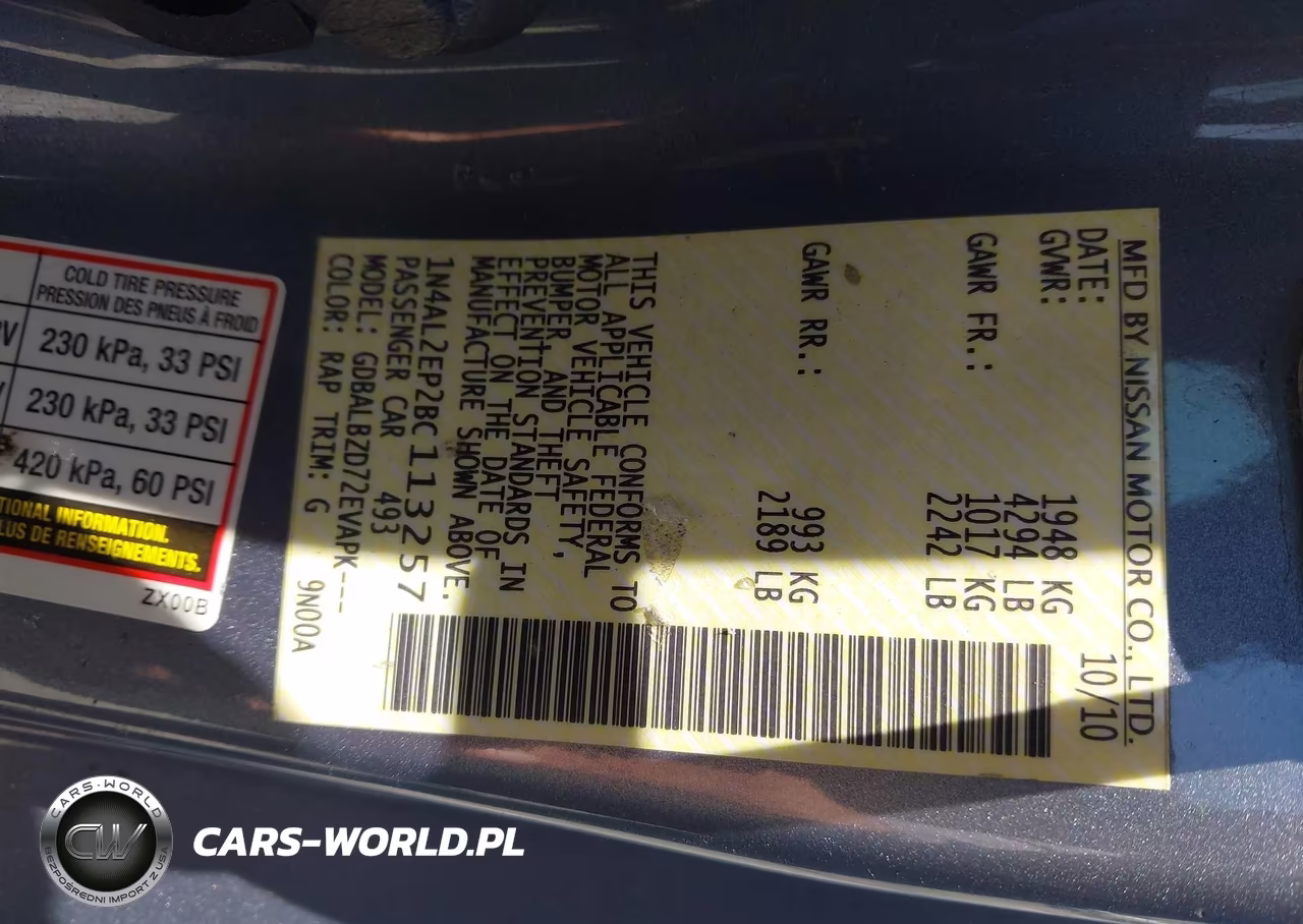 2011 Nissan Altima 2.5 S VIN:1N4AL2EP2BC113257 - 9