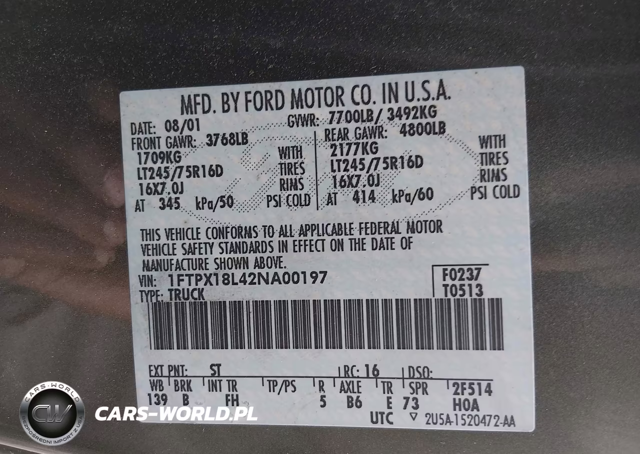 2002 Ford F-150 Lariat-Xl-Xlt VIN:1FTPX18L42NA00197 - 9