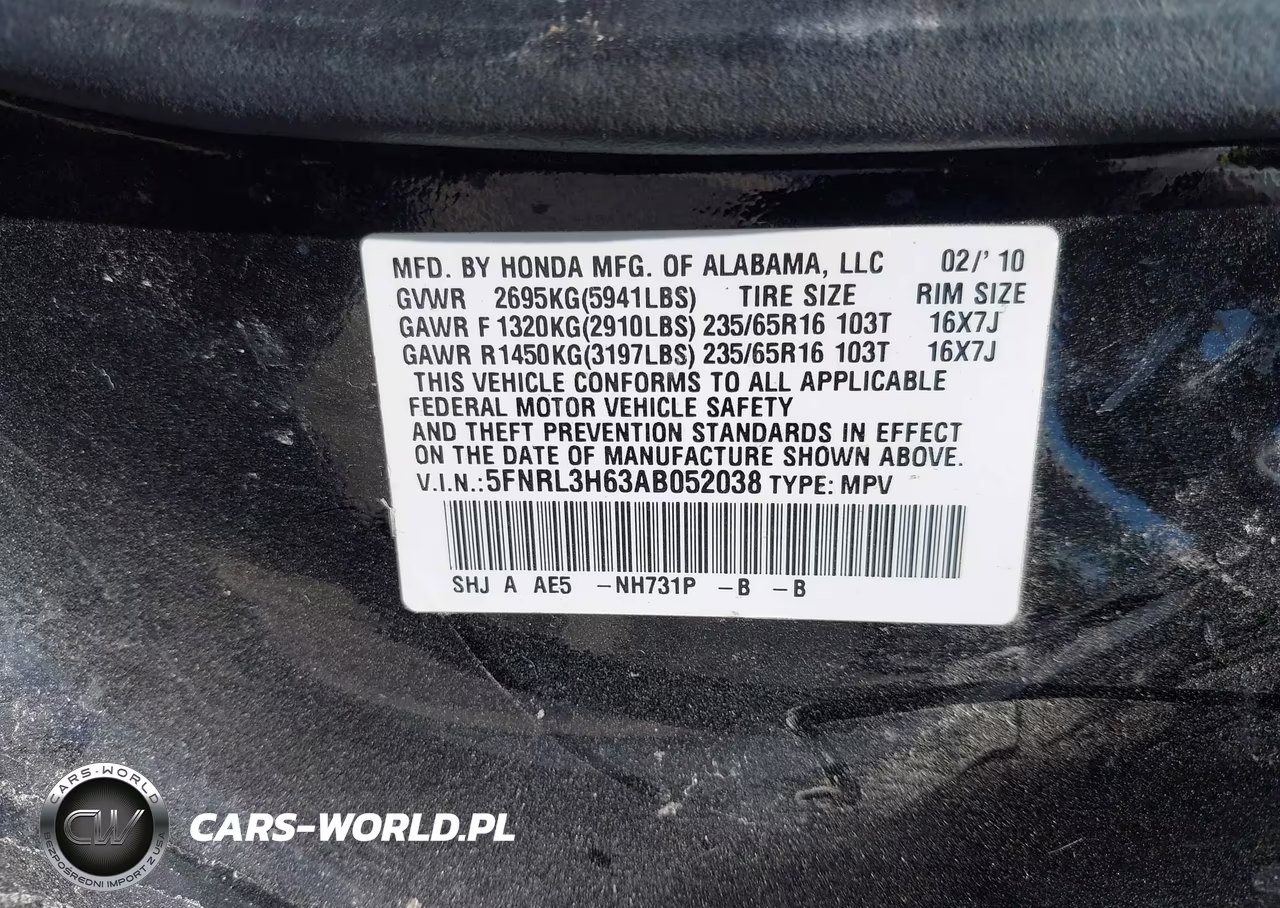 2010 Honda Odyssey Ex-L VIN:5FNRL3H63AB052038 - 9