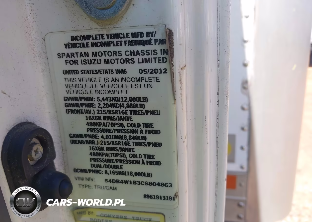 2012 Isuzu Npr VIN:54DB4W1B3CS804863 - 8