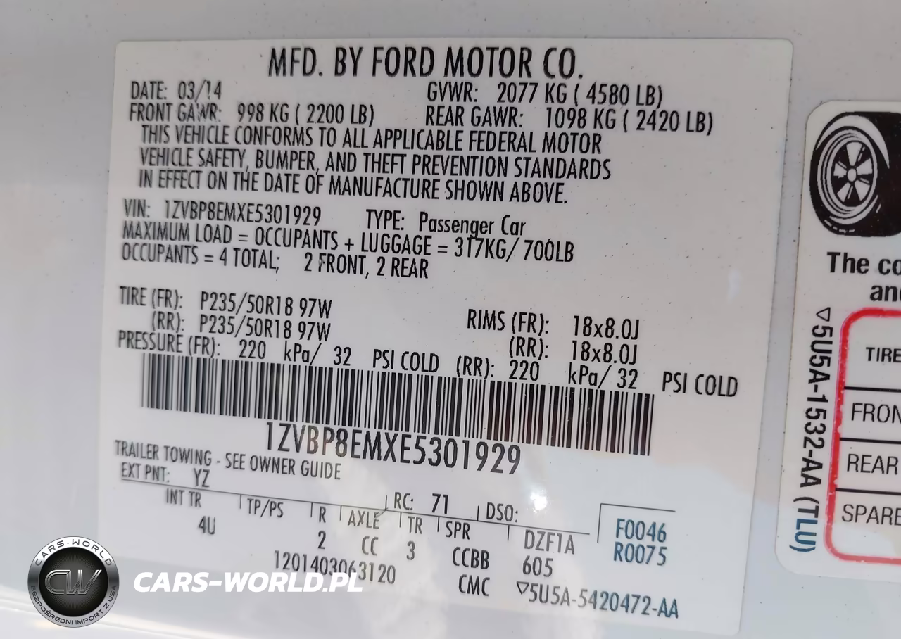 2014 Ford Mustang V6 Premium VIN:1ZVBP8EMXE5301929 - 9