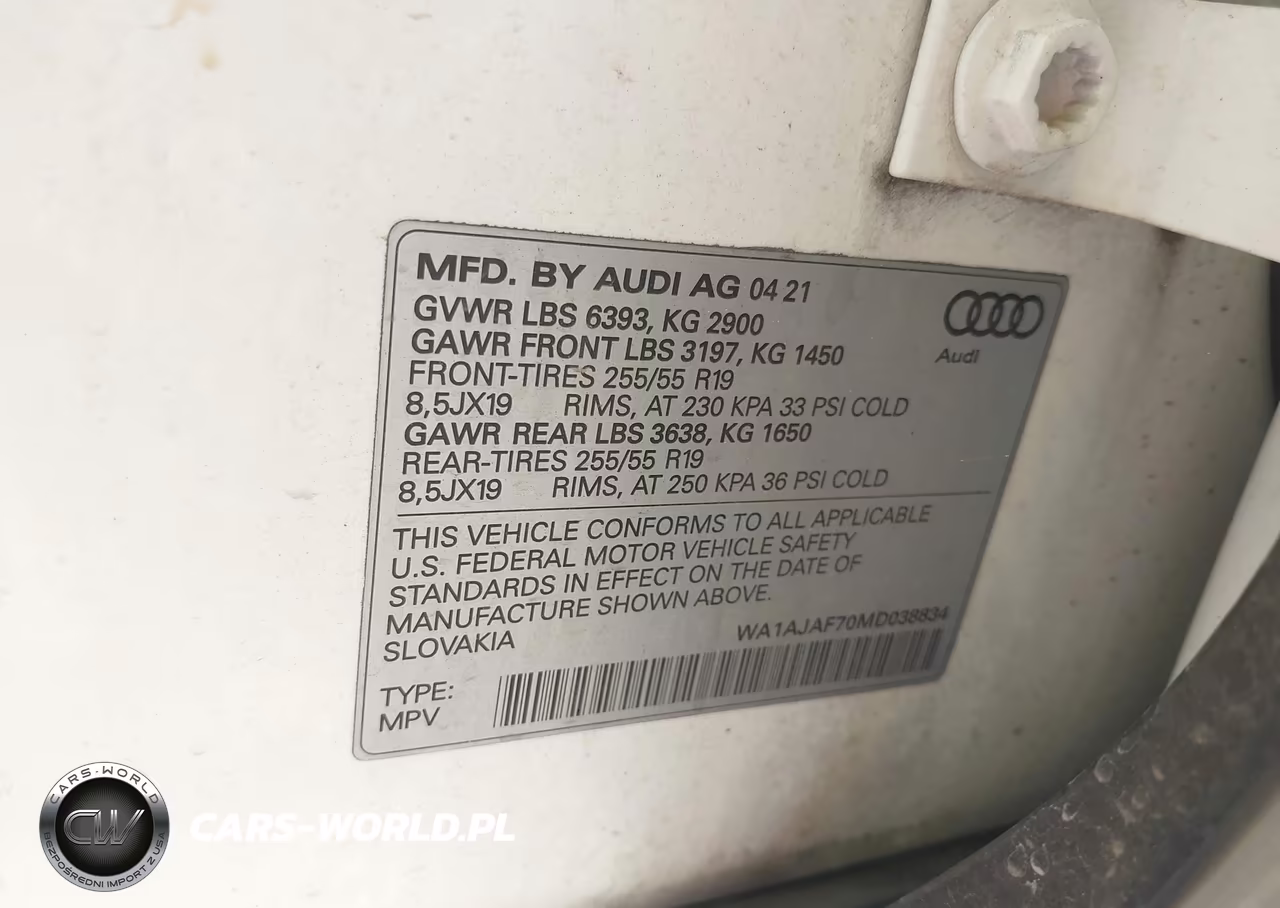 2021 Audi Q7 Premium 45 Tfsi Quattro Tiptronic VIN:WA1AJAF70MD038834 - 9