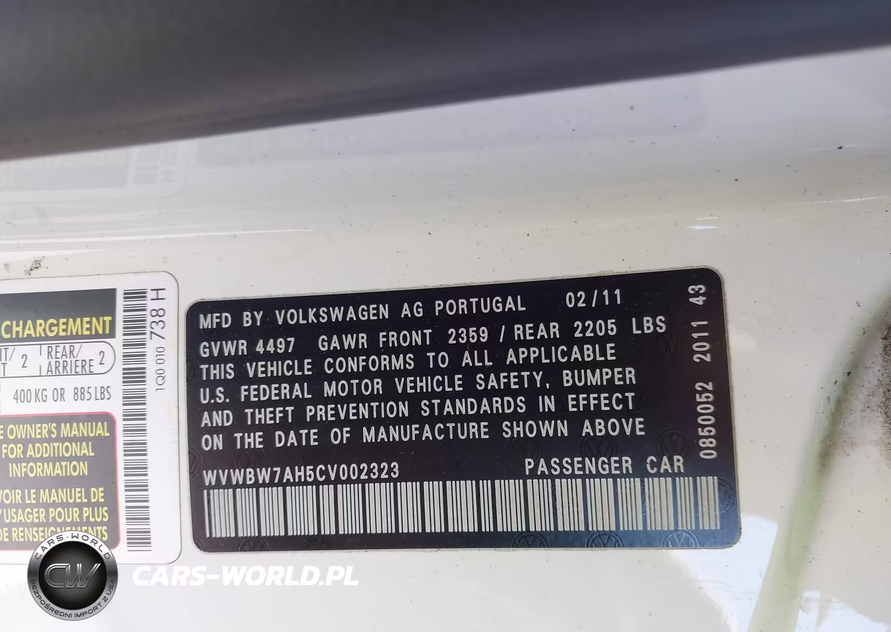 2012 Volkswagen Eos Komfort VIN:WVWBW7AH5CV002323 - 9