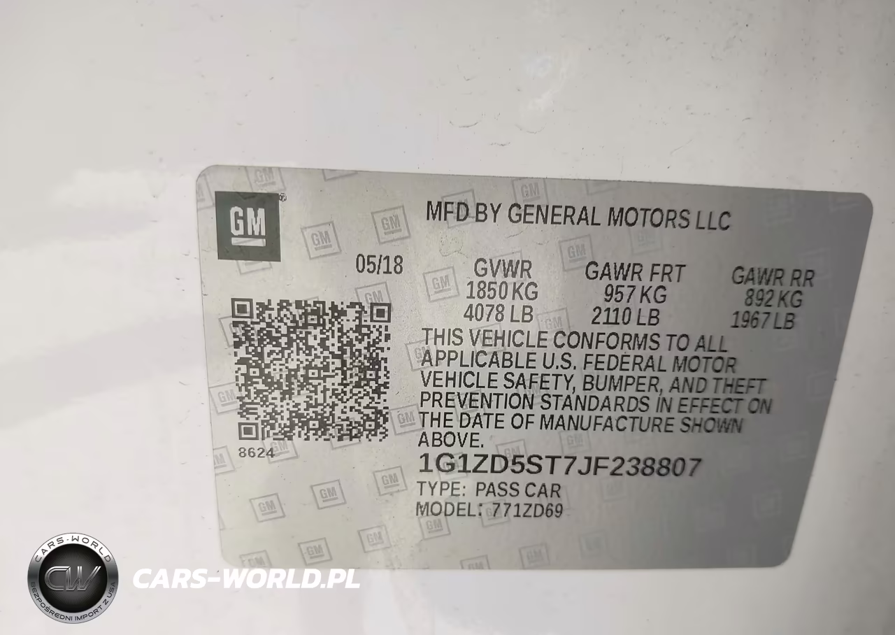 2018 Chevrolet Malibu Lt VIN:1G1ZD5ST7JF238807 - 9