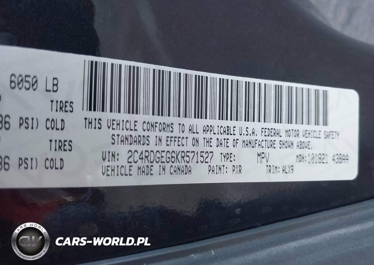 2019 Dodge Grand Caravan Gt VIN:2C4RDGEG6KR571527 - 9