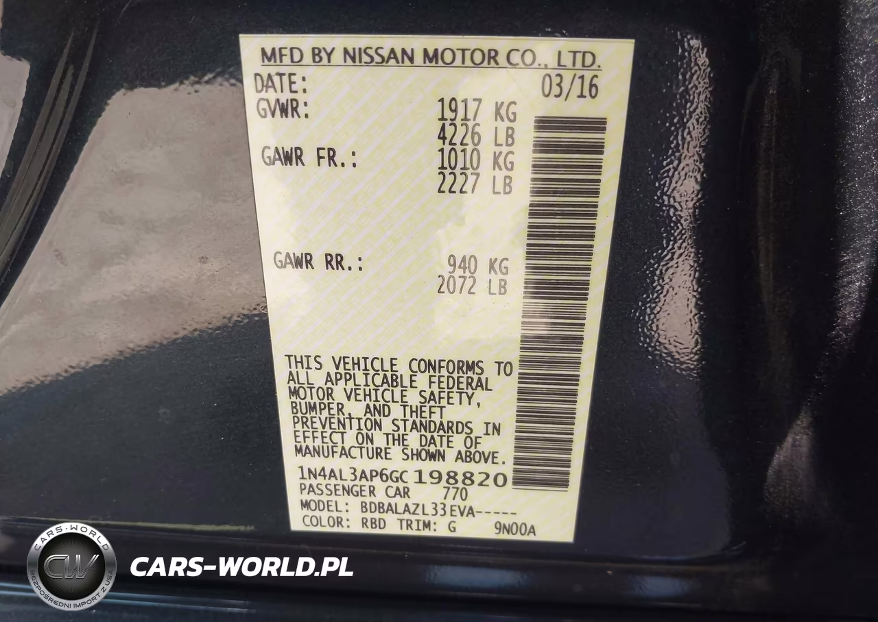 2016 Nissan Altima 2.5 VIN:1N4AL3AP6GC198820 - 9